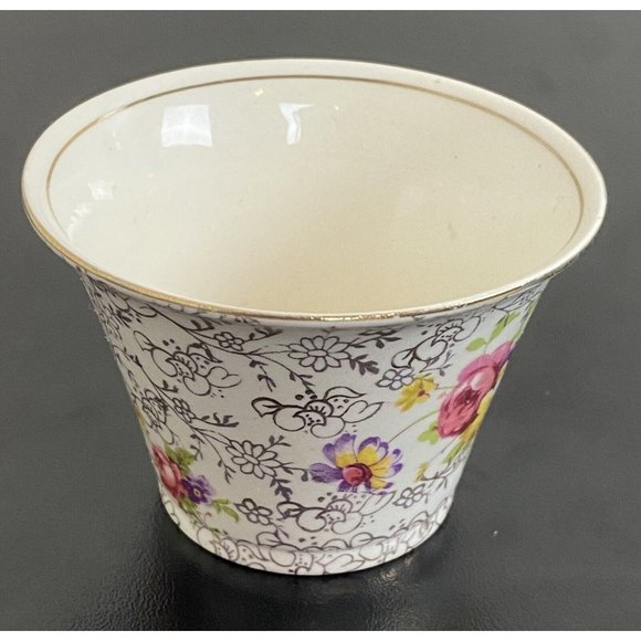 James Kent Fenton Pearl Delight Open Sugar Bowl England 2" Tall Floral - Picture 3 of 8